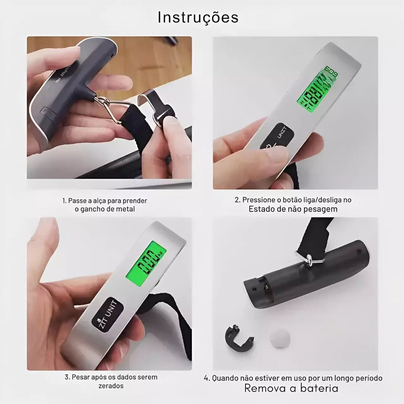 Balança Digital de Mão 50kg para Bagagem com Gancho
