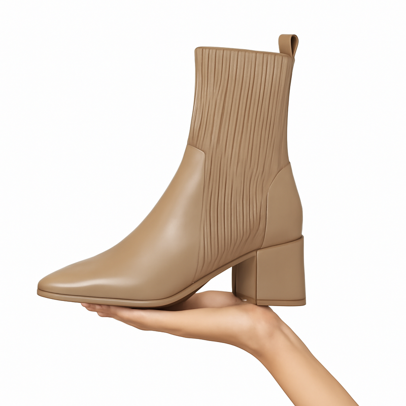 Verona Bota Feminina Texana Western Cano Curto com Malha