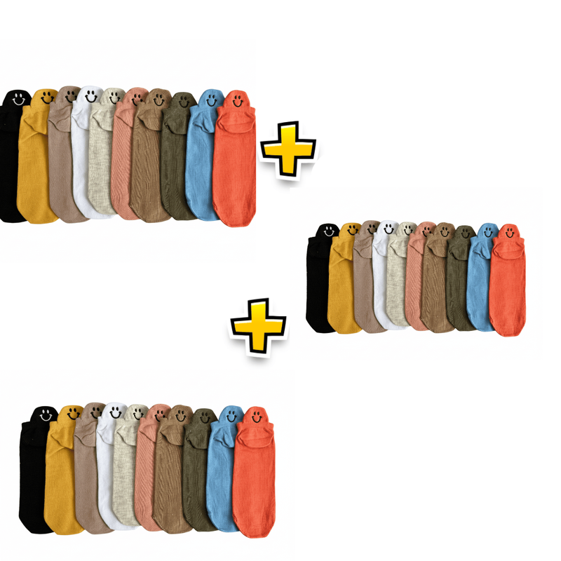 Meias Sorrisos Coloridas - 10 pares